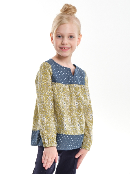 Блузка для девочек Mini Maxi, модель 2376, цвет хаки - Блузки с длинным рукавом / текстиль