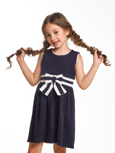 Платье для девочек Mini Maxi, модель 1552, цвет синий/белый - Платья для девочек с коротким рукавом