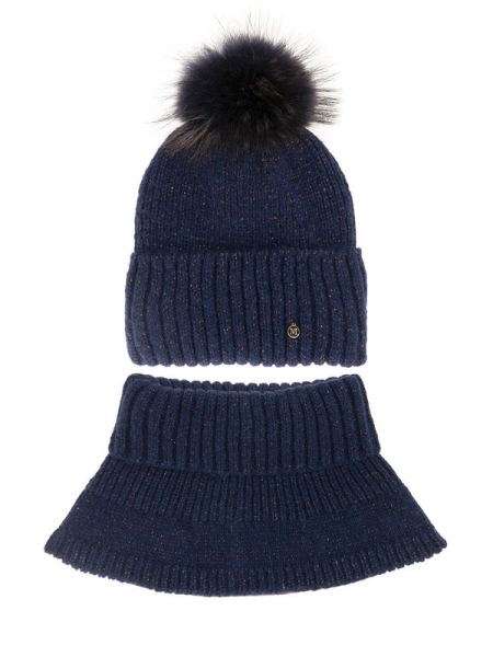 Комплект для девочки Маринад комплект, Миалт темно-синий, зима - Комплекты: шапка и шарф