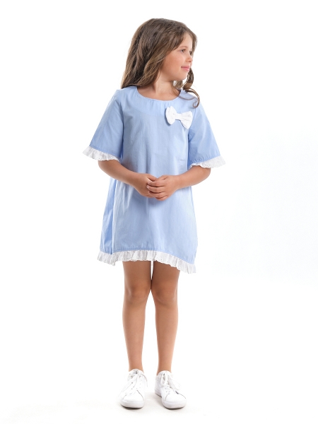 Платье для девочек Mini Maxi, модель 48332, цвет голубой - Платья для девочек с коротким рукавом