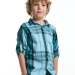 Рубашка для мальчиков Mini Maxi, модель 33nm176a, цвет зеленый/клетка