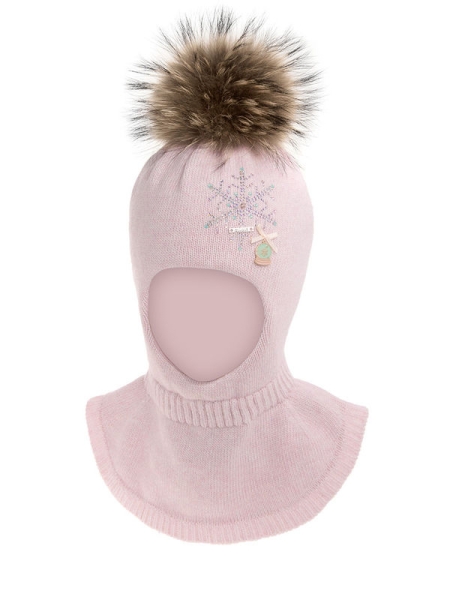 Шлем для девочки Рэсси, Миалт грязно-розовый, зима - Шапки-шлемы зима-осень