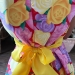 Платье для девочки нарядное БУШОН ST35, стиляги цвет розовый/желтый пояс желтый, принт цветы
