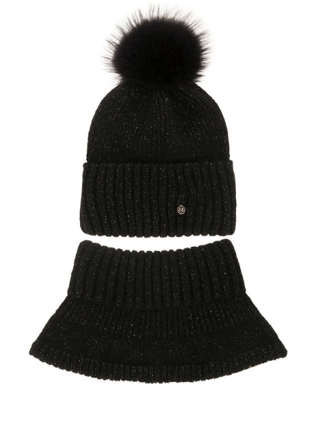 Комплект для девочки Маринад комплект, Миалт черный, зима - Комплекты: шапка и шарф