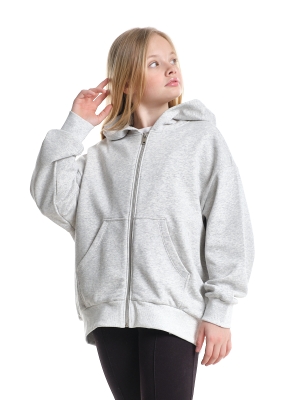 Толстовка для девочек Mini Maxi, модель 8605, цвет серый/меланж