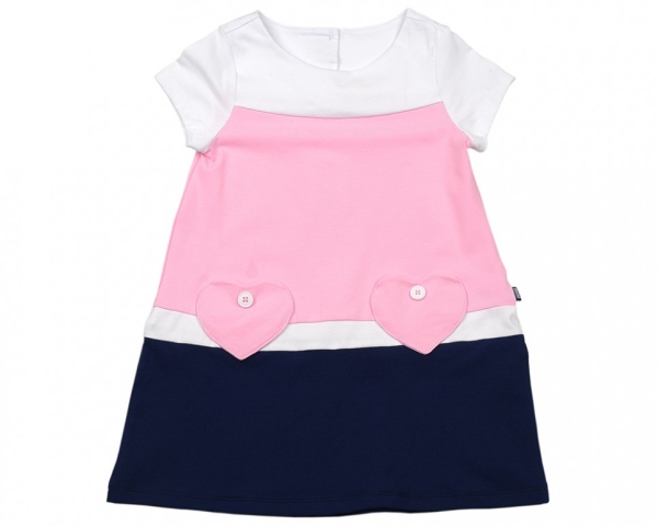 Платье для девочек Mini Maxi, модель 2646, цвет синий/розовый - Платья для девочек с коротким рукавом