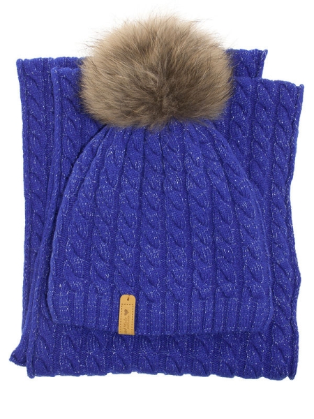 Комплект для девочки Швейцария комплект, Миалт ярко-синий, зима - Комплекты: шапка и шарф