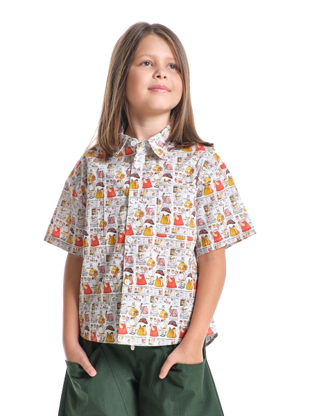 Рубашка для девочек Mini Maxi, модель 3358763, цвет мультиколор - Блузки с коротким рукавом
