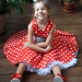 Платье для девочки нарядное БУШОН ST10, стиляги цвет красный, белый пояс, принт белый горошек