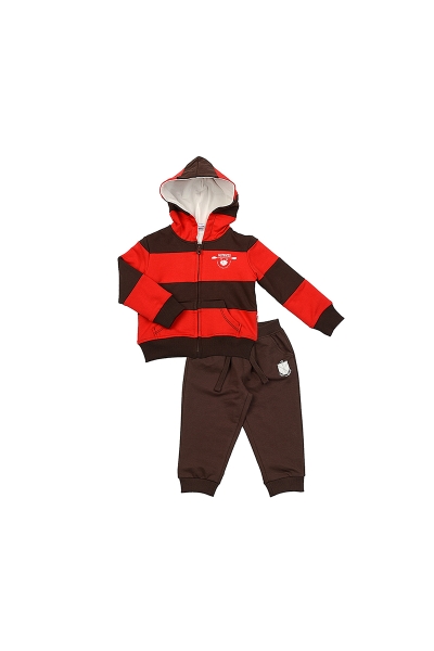 Спортивный костюм для мальчиков Mini Maxi, модель 1281, цвет красный/коричневый - Костюмы спортивные