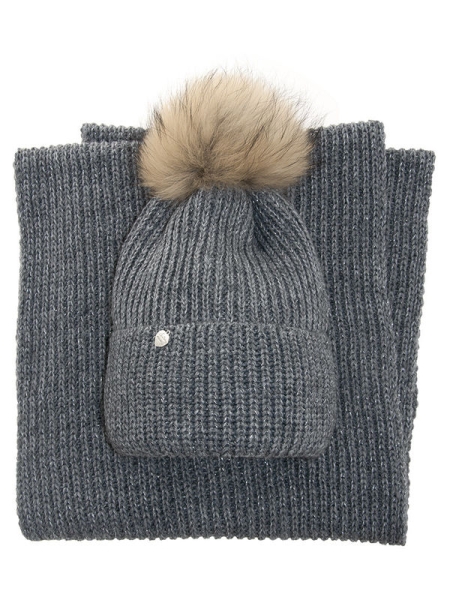 Комплект для девочки Элинор комплект, Миалт серый/меланж, зима - Комплекты: шапка и шарф
