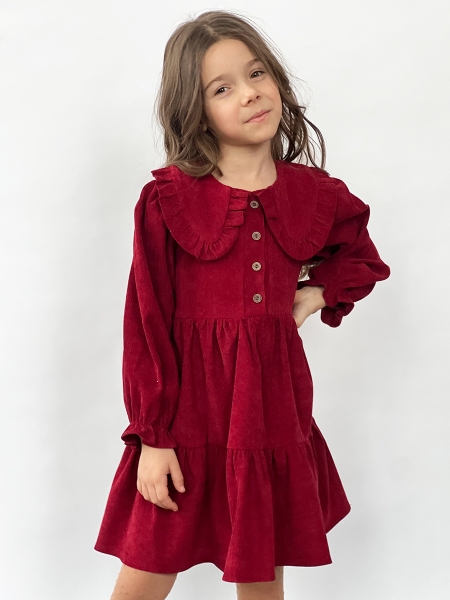 Платье для девочки школьное БУШОН ST74, цвет бордовый - Платья коктельные / вечерние