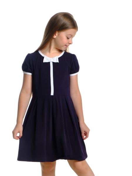 Платье для девочек Mini Maxi, модель 1418, цвет темно-синий - Платья для девочек с коротким рукавом