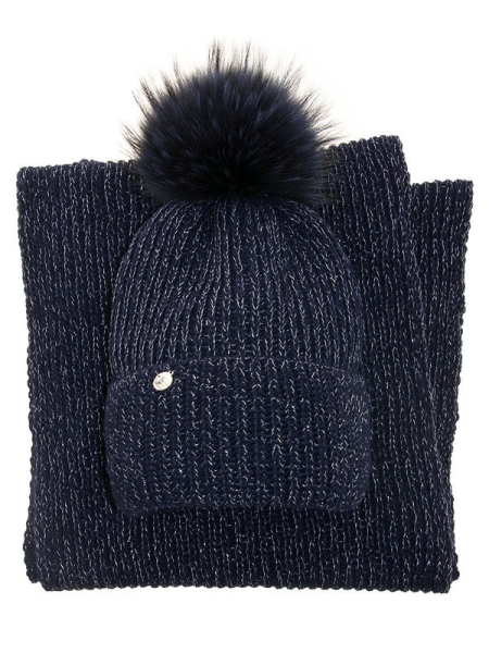 Комплект для девочки Элинор комплект, Миалт темно-синий, зима - Комплекты: шапка и шарф