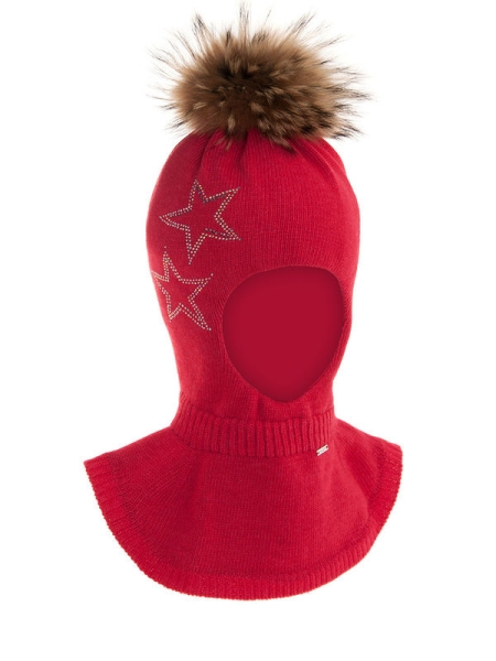 Шлем для девочки Муза, Миалт красный, зима - Шапки-шлемы зима-осень