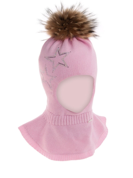 Шлем для девочки Муза, Миалт розовый, зима - Шапки-шлемы зима-осень