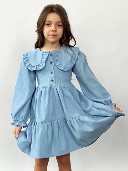 Платье для девочки школьное БУШОН ST74, цвет голубой - Платья коктельные / вечерние
