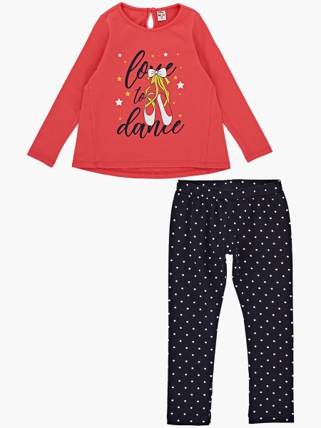 Комплект одежды для девочек Mini Maxi, модель 3871/3872, цвет коралловый - Комплекты трикотажные