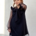 Платье для девочки нарядное БУШОН ST50, отделка фатин, цвет темно-синий