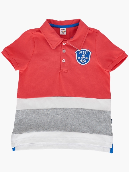 Поло для мальчиков Mini Maxi, модель 4600, цвет коралловый - Поло / футболки короткий рукав