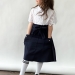 Юбка для девочек школьная с карманами БУШОН, модель SK90, цвет темно-синий