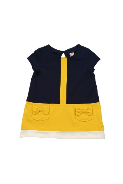 Платье для девочек Mini Maxi, модель 1986, цвет синий/желтый - Платья для девочек с коротким рукавом