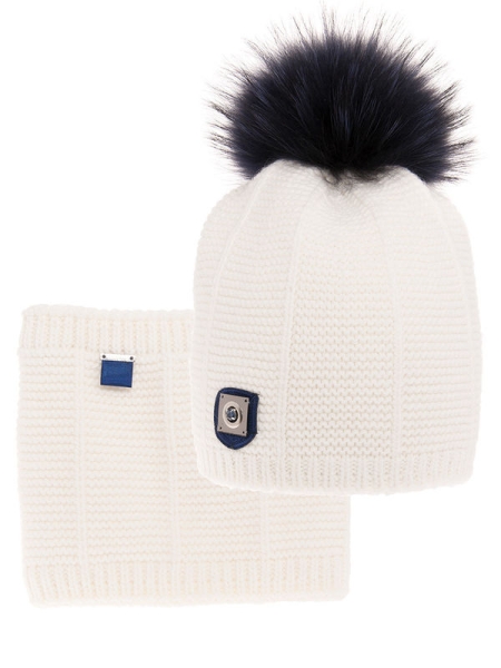 Комплект для девочки Алмаз комплект, Миалт белый, зима - Комплекты: шапка и шарф