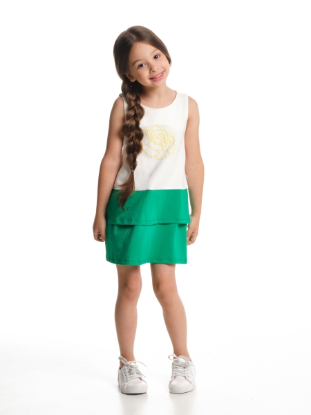 Платье для девочек Mini Maxi, модель 2963, цвет зеленый - Платья для девочек с коротким рукавом