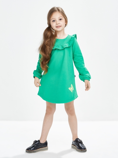 Платье для девочек Mini Maxi, модель 2603, цвет зеленый - Платья для девочек с длинным рукавом