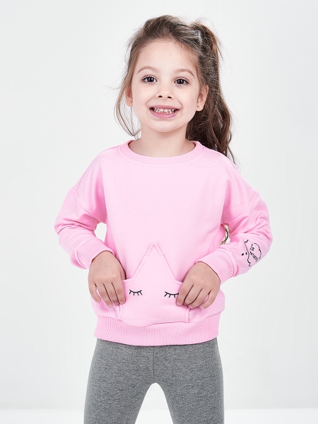Свитшот для девочек Mini Maxi, модель 2522, цвет розовый - Свитшоты / джемпера
