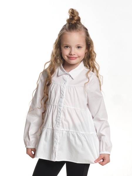 Блузка для девочек Mini Maxi, модель 7309, цвет белый - Блузки с длинным рукавом / текстиль