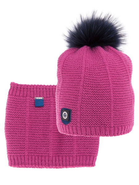 Комплект для девочки Алмаз комплект, Миалт фуксия, зима - Комплекты: шапка и шарф