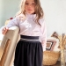 Блузка для девочек школьная БУШОН, модель SK55, цвет белый