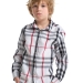 Рубашка для мальчиков Mini Maxi, модель 33kh176a, цвет серый/белый/клетка