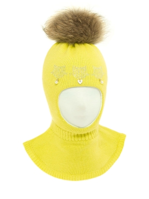 Шлем для девочки Ванесса, Миалт ярко-желтый, зима