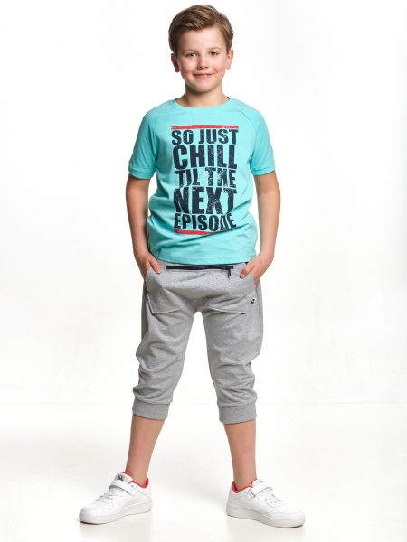 Комплект одежды для мальчиков Mini Maxi, модель 6771/6772, цвет бирюзовый/серый - Комплекты летние