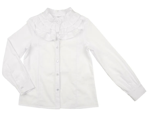 Блузка для девочек Mini Maxi, модель 4838, цвет белый - Блузки с длинным рукавом / текстиль