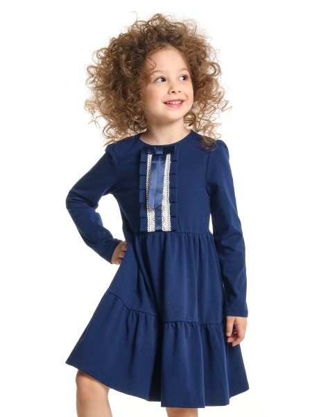 Платье для девочек Mini Maxi, модель 6887, цвет синий - Платья для девочек с длинным рукавом