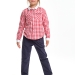 Блузка для девочек Mini Maxi, модель 4903, цвет красный/клетка