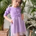 Платье для девочки нарядное БУШОН ST50, цвет сирень, принт однотонный