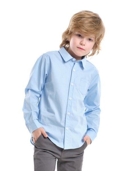 Рубашка для мальчиков Mini Maxi, модель 6625, цвет голубой - Рубашки с длинным рукавом