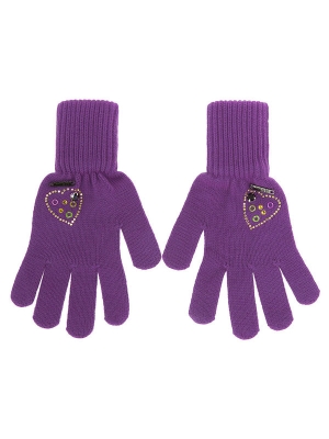 Перчатки для девочки Радуга, Миалт ярко-фиолетовый, весна-осень