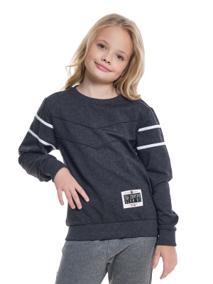 Свитшот для девочек Mini Maxi, модель 7322, цвет черный/меланж