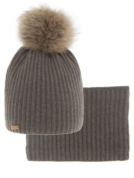 Комплект для мальчика Харлей комплект, Миалт кофейный, зима - Комплекты: шапка и шарф