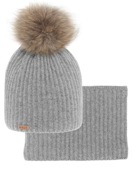 Комплект для мальчика Харлей комплект, Миалт средне-серый, зима - Комплекты: шапка и шарф