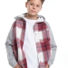 Рубашка для мальчиков Mini Maxi, модель 7982, цвет серый/бордовый/клетка