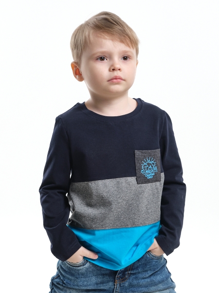 Лонгслив для мальчиков Mini Maxi, модель 6045, цвет синий/бирюзовый - Лонгсливы / футболки - дл. рукав