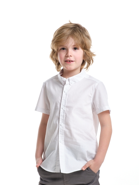 Рубашка для мальчиков Mini Maxi, модель 6638, цвет белый - Рубашки с коротким рукавом