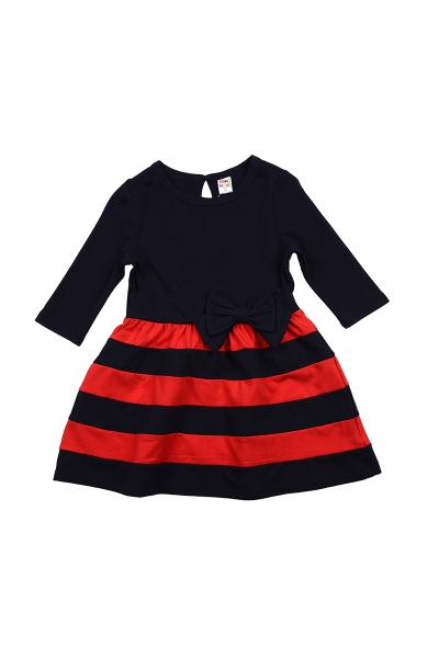 Платье для девочек Mini Maxi, модель 6116, цвет синий/красный - Платья для девочек с длинным рукавом