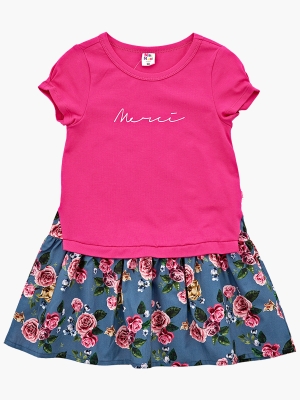 Платье для девочек Mini Maxi, модель 3307, цвет малиновый/мультиколор